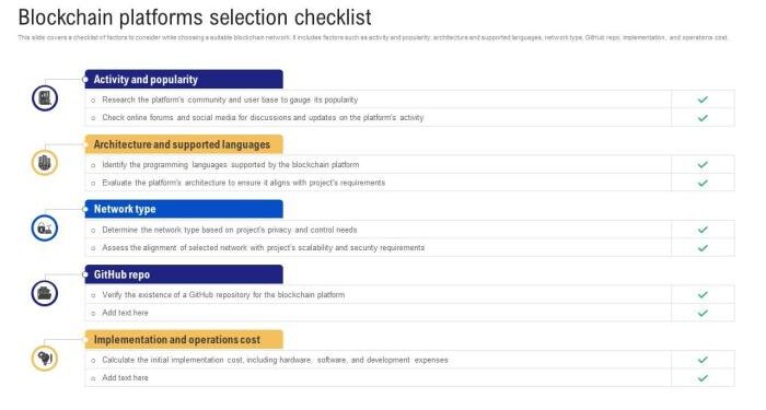Blockchain platforms selection checklist Ppt PowerPoint Presentation ...